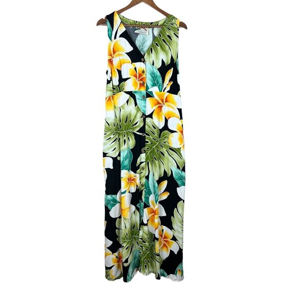 Paradise Found Hawaii Maxi Dress Womens XL Multicolor Colorful Floral Button Up‎ - Picture 1 of 16